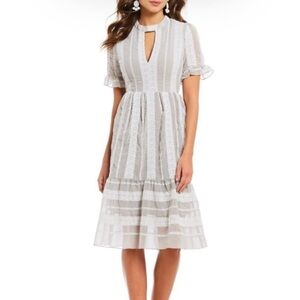 Gianni Bini Eryn Crochet Stripe Midi Dress Size Small